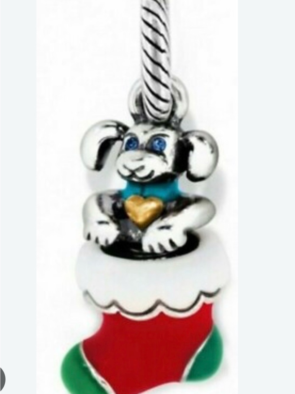 Brighton Christmas Dog Stocking Charm Bead Retired